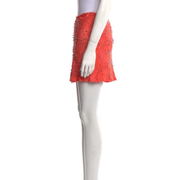 Rachel Comey Beaded Accent Mini Skirt in Orange NWT Size 4 - Picture 2 of 7